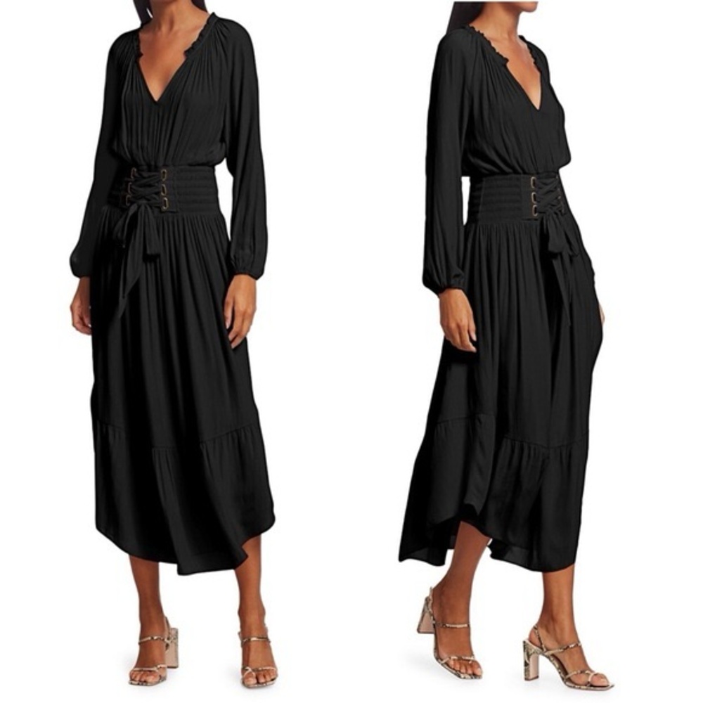 Ramy Brook Morgan Corset Waist Midi Dress